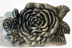 Lot of 2 Rose Floral Belt Buckles Gold Silver Tone Western Cowgirl Rodeo