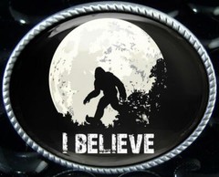 Sasquatch Belt Buckle – Big Foot Sighting Handmade Oval Buckle – 731