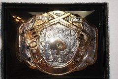Crumrine M & F Western Belt Buckle Peacemaker Ace of Spade Silver Gold C11259