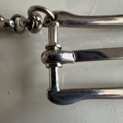 Vintage Gianfranco FERRE STUDIO Silver Belt Buckle Chain Keeper Made in Italy