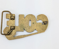 Vintage Golf Word Belt Buckle Solid Brass Taiwan ROC 4222 Patina