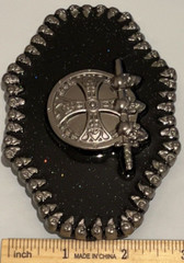 Skull Skeleton Head Metal Belt Buckle Biker Style Silver Tone Claws Cross Gothic