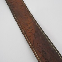 Vintage Tony Lama German Silver Belt Buckle and leather Belt
