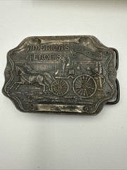 America&rsquo;s Heroe&rsquo;s Fire Dept Belt Buckle Vintage Bergamot Brass Works USA