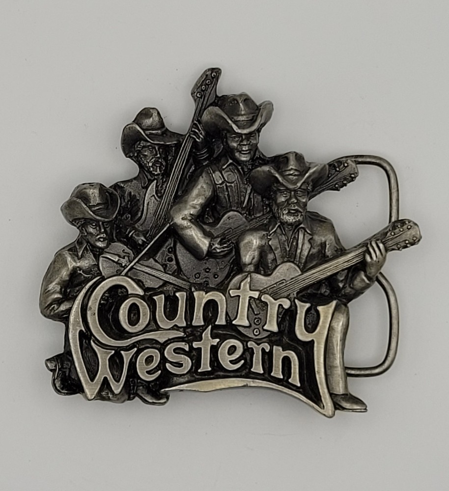 Vintage Bergamot Country Western Music Band Guitar USA 3D Belt Buckle 1981