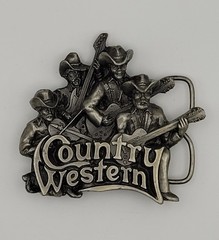 Vintage Bergamot Country Western Music Band Guitar USA 3D Belt Buckle 1981