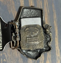 NOS Y2K Lucky 13 Apparel Metal Belt Buckle Smoking Chimp Zippo Lighter Tattoo