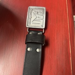 CAT Diesel Power Logo Black Leather Belt Men’s Size 32”