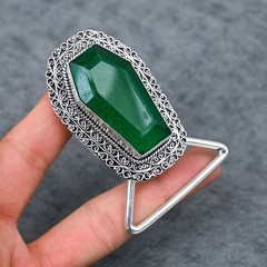 Quartz Faceted Coffin Cut Belt Buckle Handmade Silver Plated Belt Buckle For Him