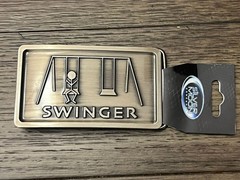 Silver Moon Belt Buckle Mens Novelty SWINGER Metal Antiqued Silver 2005 Fun