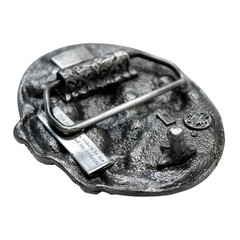 Vtg 1984 Siskiyou Pewter Belt Buckle Native American Warrior Horse Tribute R-29