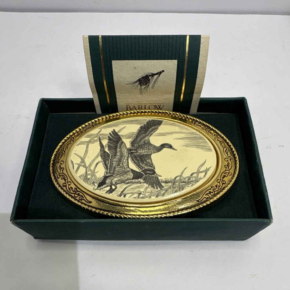Barlow Oval Gold Mallards Western Metal Belt Buckle Duck Nature 591120