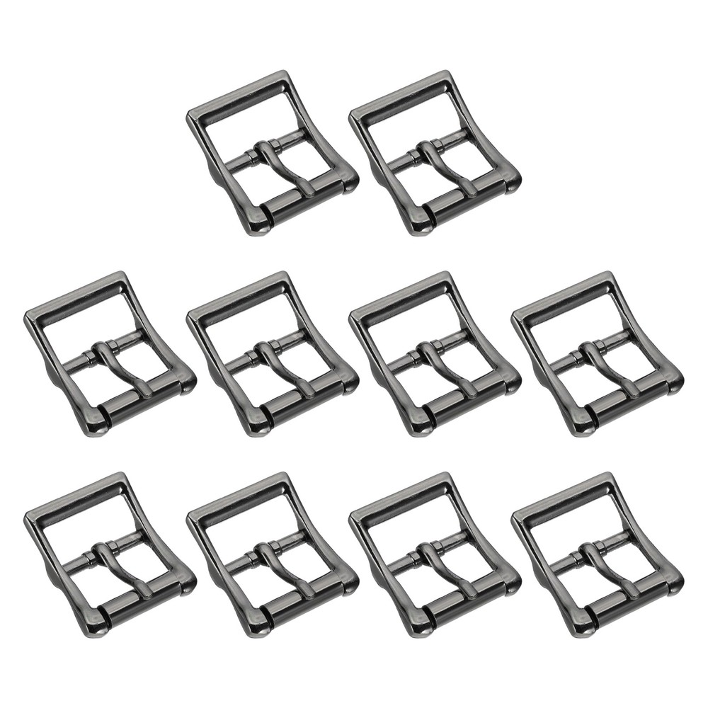 1.5&Prime;x1&Prime; Rectangle Shape Single Prong Belt Buckle (Black, Pack of 10)
