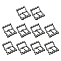 1.5&Prime;x1&Prime; Rectangle Shape Single Prong Belt Buckle (Black, Pack of 10)