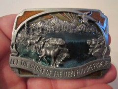 1983 SISKIYOU GLORY OF THE LORD DESIGN BELT BUCKLE – HEAVY – GW-9