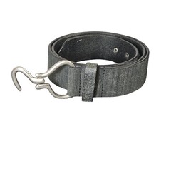 Hook Buckle Leather Belt Medium 31-35 Black Grunge Utility Streetwear Punk