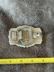 Vintage 1980s Great American Belt Buckle Co- Pewter & Enamel American Bald Eagle