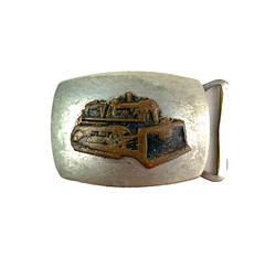 Vintage Caterpillar D7E Bulldozer Miniature Youth Metal Belt Buckle
