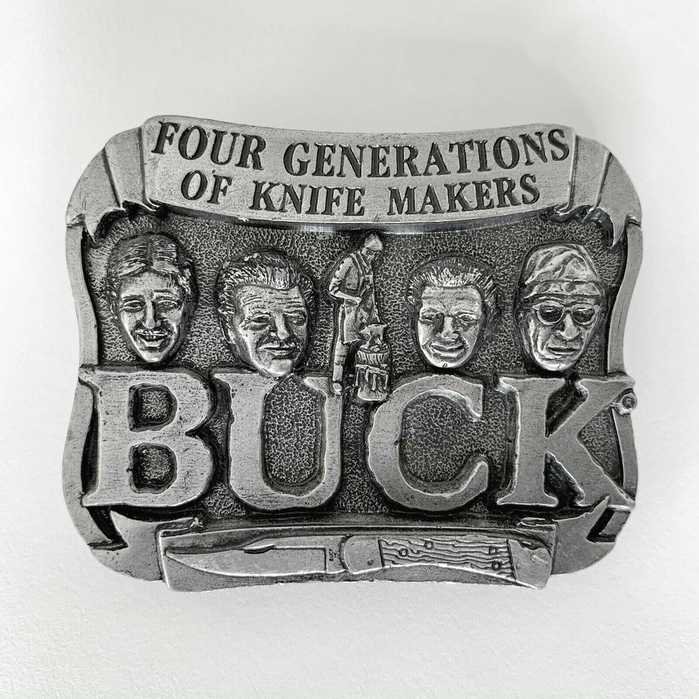 Buck Knives Pewter Belt Buckle Four Generations Smoky Mountain Knife Works