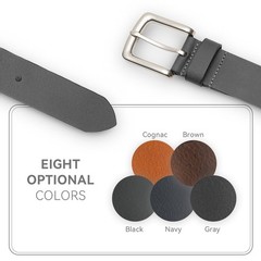 Men&rsquo;s Genuine Leather Belt, 1 1/2&Prime; Wide Classic Prong Buckle 32&Prime;/34&Prime;, Gray