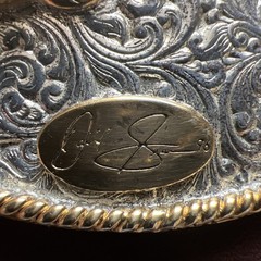 Caterpillar CAT Equipment Gold Silver Plate Belt Buckle NASCAR 96 David Green