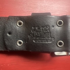 CAT Diesel Power Logo Black Leather Belt Men’s Size 32”