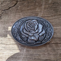 Copper Rose Belt Buckle – Western Cowboys Belt Buckle – Mens Womens Belt Buckle