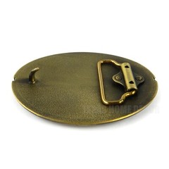 Oval American Flag Eagle Freedom Since 1776 Belt Buckle Antique Bronze Finish