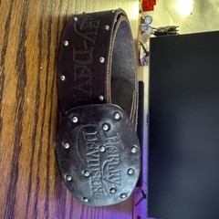 Harley Davidson Belt Buckle & Leather Harley Belt 2007 Studded Size Small Roses