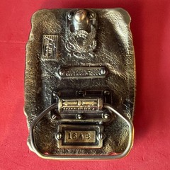 2 belt buckles 1986 American Firefighter, Eagle Flag 1990 Siskiyou Made in USA