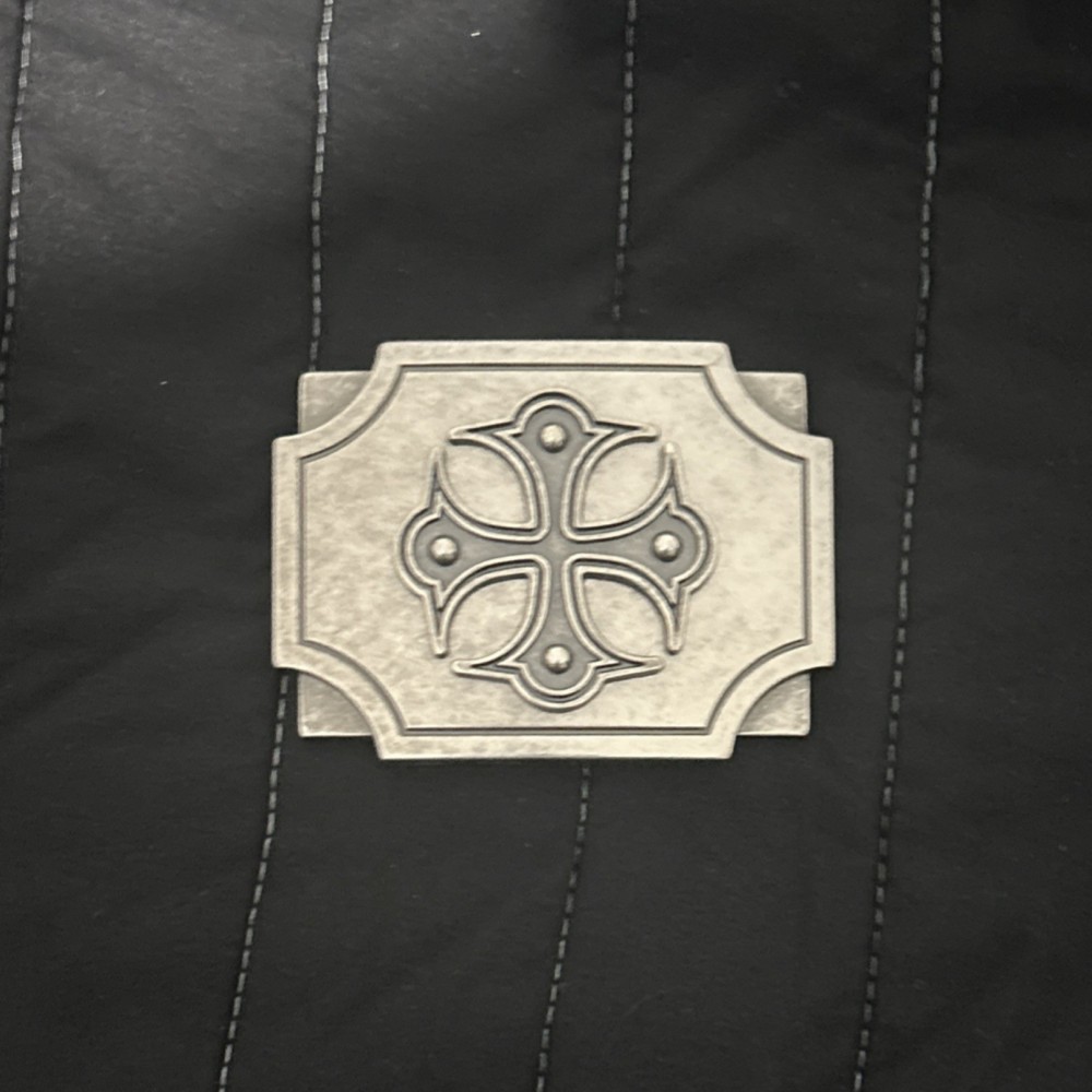 Silver Western Cross Metal Belt Buckle for Men 1.5&Prime; Geometric Rectangular