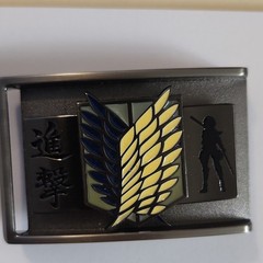 Attack on Titan Metal Belt Buckle Anime Military Black Gold Blue Green