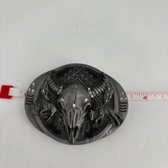 VTG 1992 Siskiyou Belt Buckle Mens Silver Steer Skull Buffalo USA Made M-8