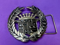 Cadillac Crown Logo Emblem Olive Branches and Flag 90&rsquo;s 187 Inc Belt Buckle
