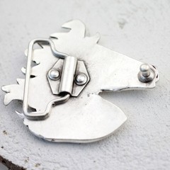 Horse Head Belt Buckle With Detailed Design In Antique Silver Finish