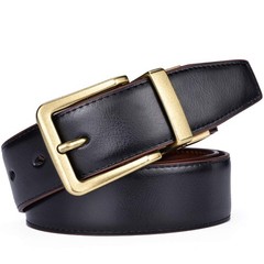 Beltox Men’s Belts 34-36, Antique Gold Buckle With Black/Lt Brown Belt