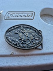 NRA Whittington Center Belt Buckle WHERE FRONTIER SPIRIT LIVES, Rifle Cowboy