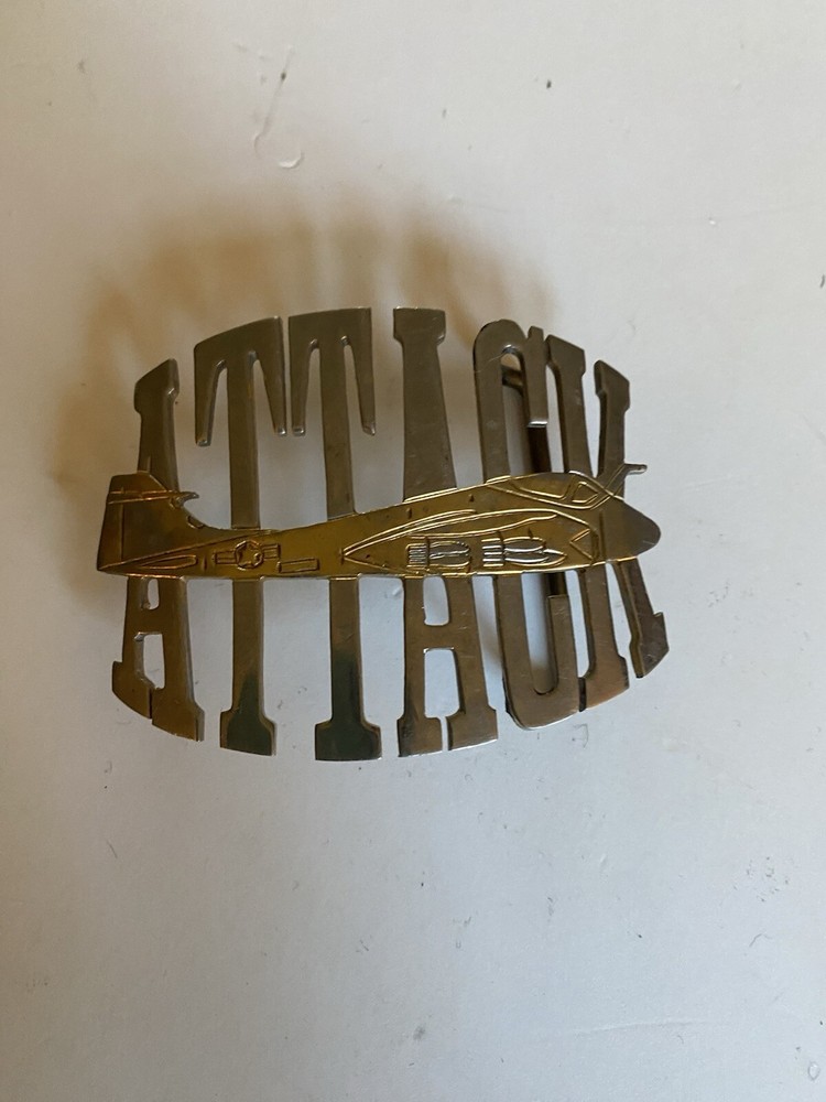 Belt Buckle Vintage Attack With Jet On It Unmarked