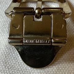 Unisex Gold Tone Belt Buckle Made In Italy With Leather Clip