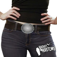 Hypnotic Belt Buckle – Sci-fi Spiral Optical Illusion Handmade Buckle – 558