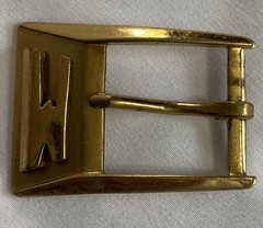 Gold Tone Monogram M or W Belt Buckle Made in Paris 2” x 1 3/8” Unisex