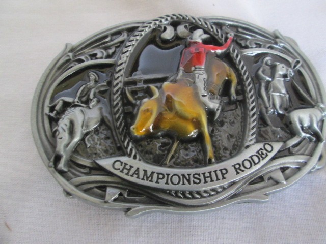 Championship Rodeo Buckle Bull Riding Cowboy Enamel Western NEW
