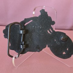 Vintage Men&rsquo;s Motorcycle Biker Black Metal Clip Belt Buckle 1.5 in MPN 897