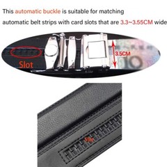 34~36mm Belt Automatic Slide Buckle Replacement Rectangle Ratchet Belt Buckle