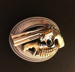(MADE BY ORDER) BUCKLE HANDMADE STAINLESS STEEL WESTERN STYLE GUN PYTHON #3