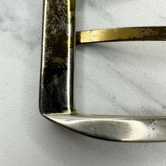 Vintage Silver Gold Tone Simple Rectangle Belt Buckle Fits 1.75&Prime; Belt