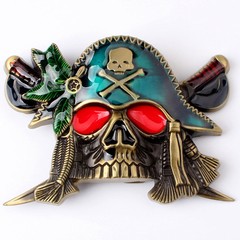 Pirates Skull Men&rsquo;s Belt Buckle Western Cowboy Native American (SK-07-G)