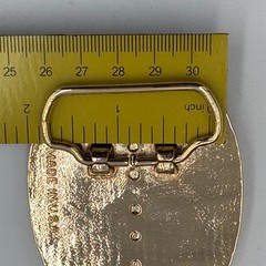 Vintage Western Belt Buckle Gold Tone Initial S Black Enamel Oval Made in USA