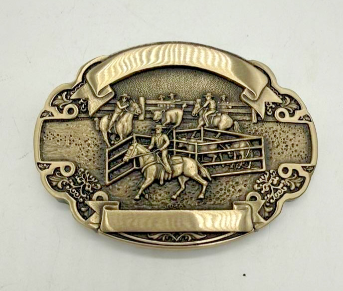 Award Design Medals Inc Belt Buckle Mens Solid Brass Western Cowboy Equestrian