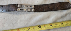 1976 HALF DOLLAR COIN AND NICKELS BELT BUCKLE HEAVY With Leather Belt